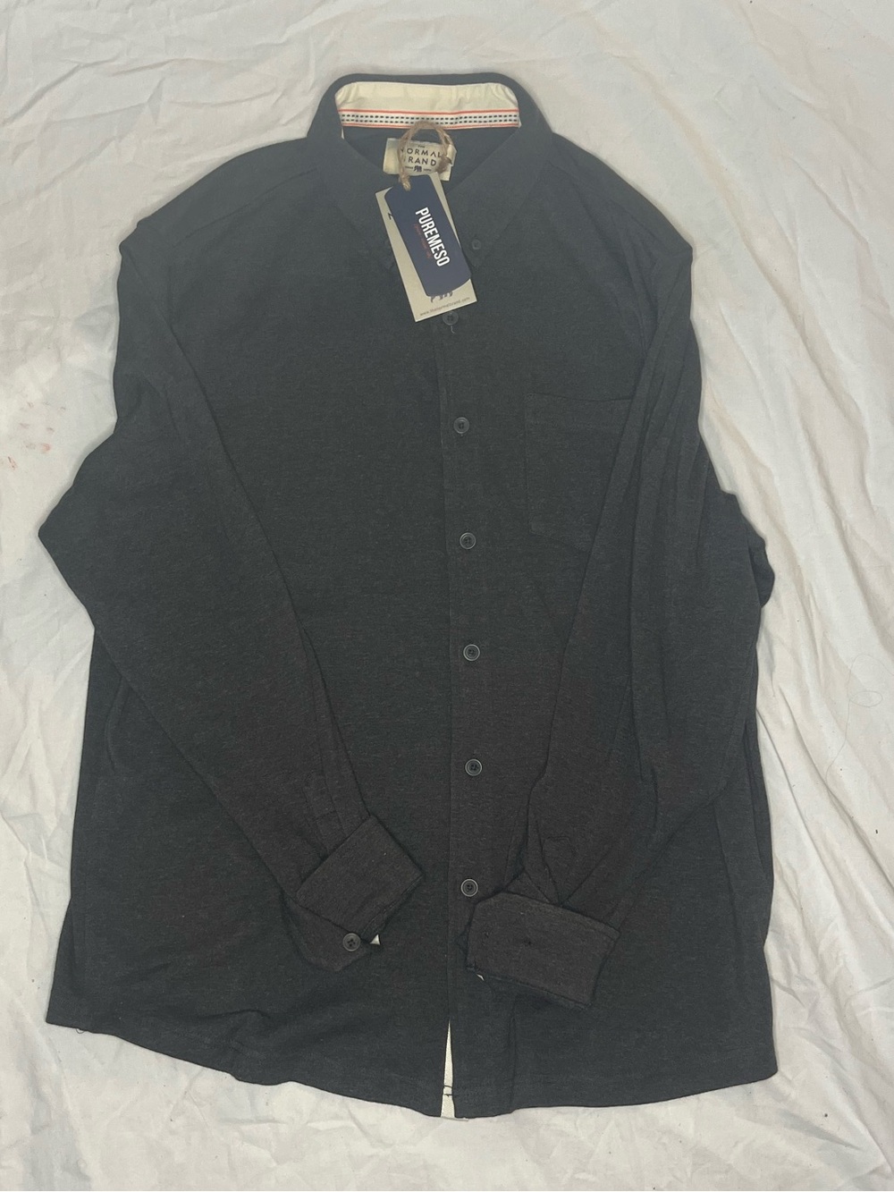The Normal Brand Men’s Black Lightweight Button-Up L Shirt Jacket